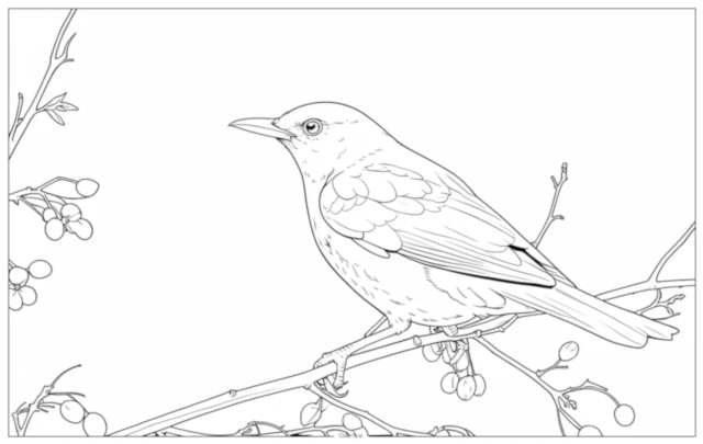 Common Blackbird coloring page