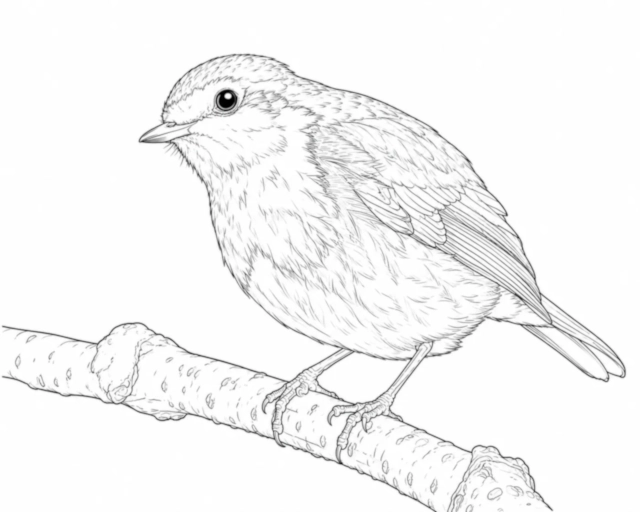 European Robin coloring page