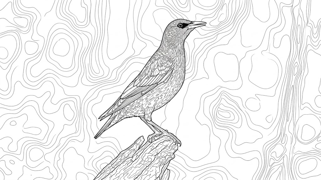Common Starling coloring page