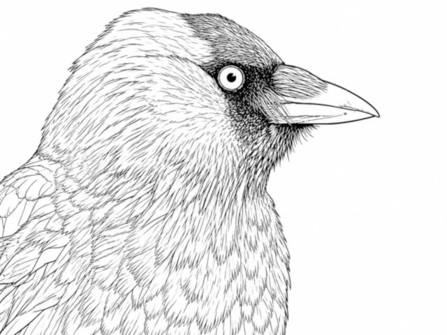 Eurasian Jackdaw coloring page