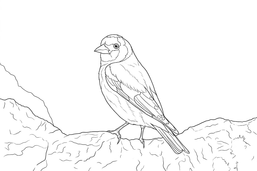 European Goldfinch coloring page