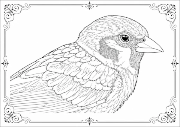 Eurasian Tree Sparrow coloring page