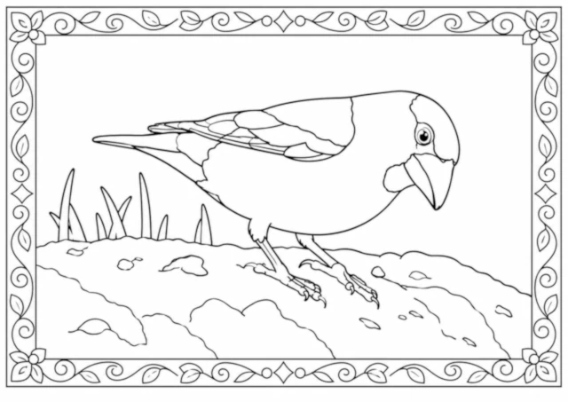 Hawfinch coloring page