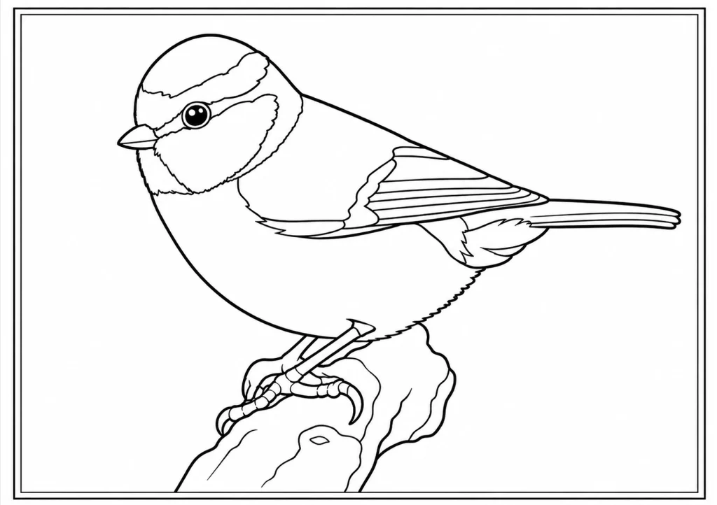Eurasian Blue Tit Coloring Page coloring page