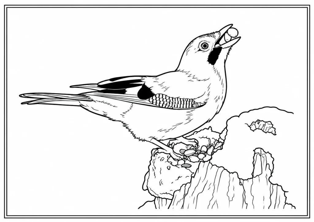 Eurasian Jay Coloring Page coloring page
