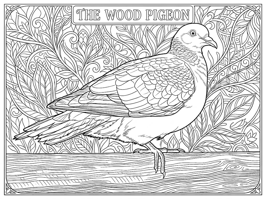 Common Wood Pigeon Coloring Page coloring page