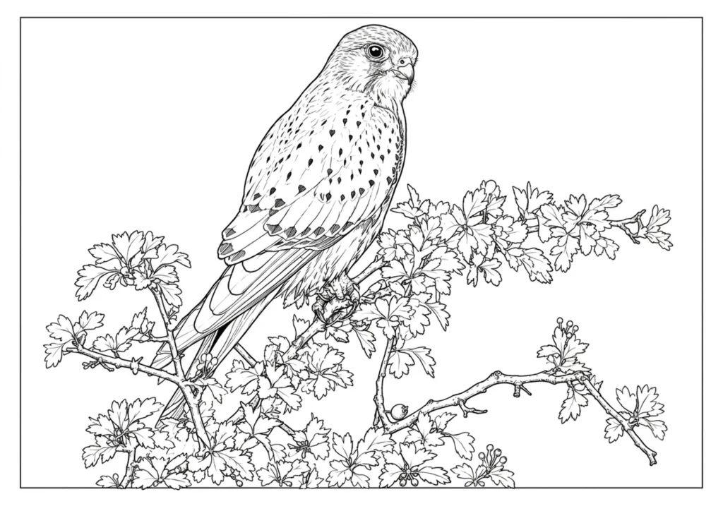 Common Kestrel Coloring Page coloring page