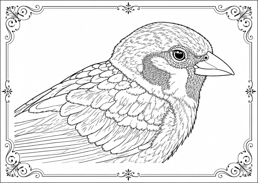 Eurasian Tree Sparrow Coloring Page coloring page