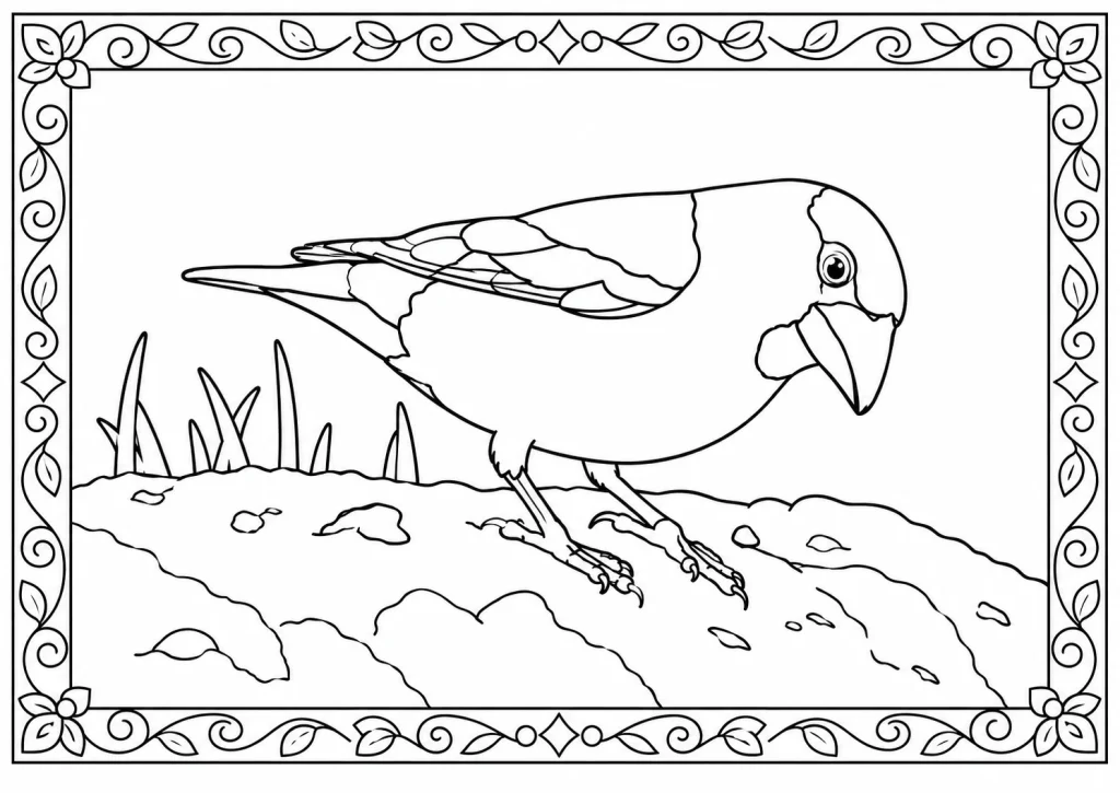 Hawfinch Coloring Page coloring page