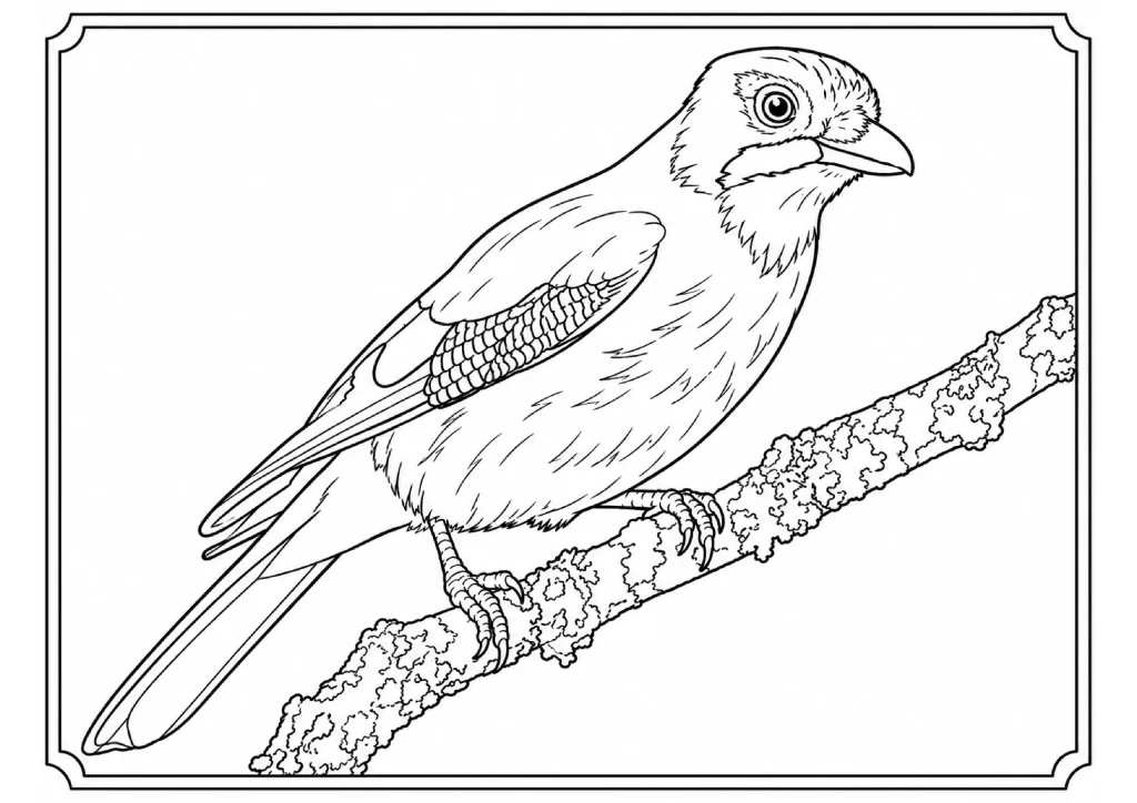 Eurasian Jay Printable Coloring Page coloring page